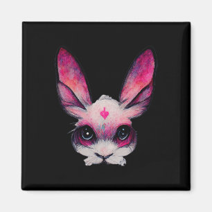 Cute Bunny Rabbit Animal With Colours - A Girls Ha Magnet
