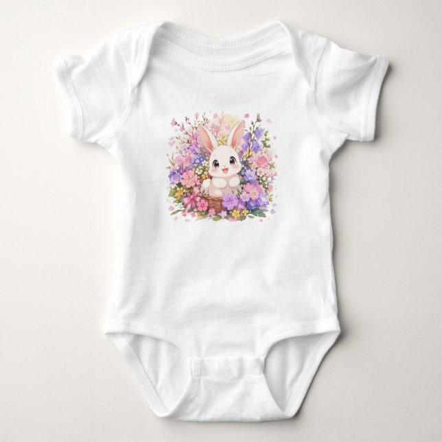 Cute Bunny Rabbit Baby Bodysuit (Front)