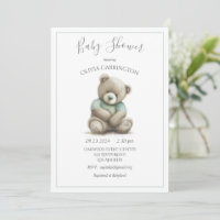 Cute Bunny Rabbit Baby Shower Invitation
