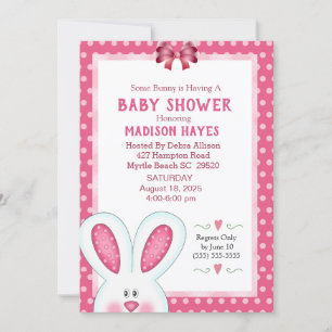 Cute Bunny Rabbit Baby Shower Invitation
