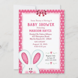 Cute Bunny Rabbit Baby Shower Invitation