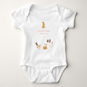Cute Bunny Rabbit Birthday Baby Shower Invitation Bodysuit
