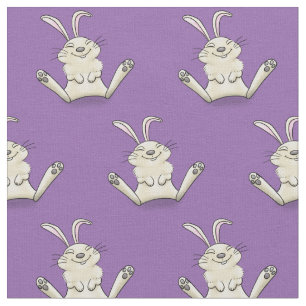 Cute bunny rabbit cartoon illustration fabric