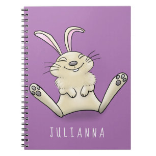 Cute bunny rabbit cartoon illustration notebook