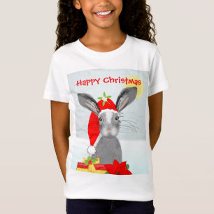 Cute Bunny Rabbit Christmas Holiday Theme T-Shirt