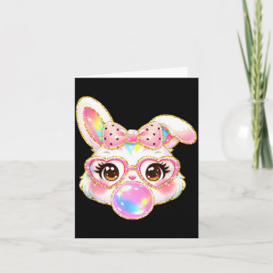 Cute Bunny Rabbit Face For Women Girls Kids Teens Card