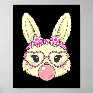 Cute Bunny Rabbit Face For Women Girls Kids Teens  Poster