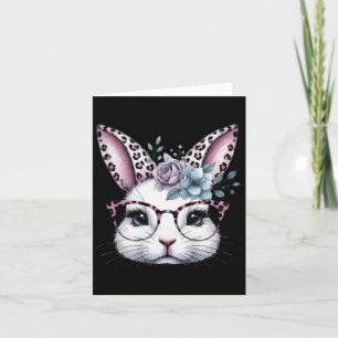 Cute Bunny Rabbit Face Gles Girls Happy Easter Day Card