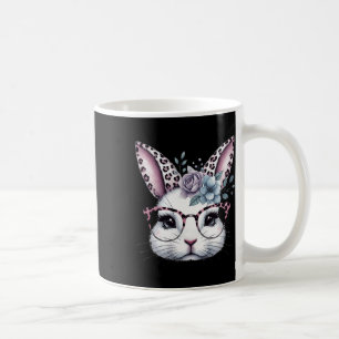 Cute Bunny Rabbit Face Gles Girls Happy Easter Day Coffee Mug