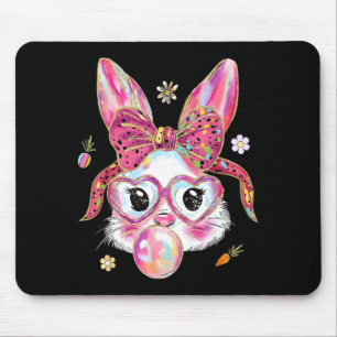Cute Bunny Rabbit Face Happy Easter Day Women Mouse Pad