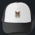Cute Bunny Rabbit Face Leopard Coquette Bow Glasse Trucker Hat<br><div class="desc">Cute Bunny Rabbit Face Leopard Coquette Bow Glasses Easter T-Shirt</div>