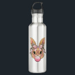 Cute Bunny Rabbit Face Leopard Glasses Girl Happy  710 Ml Water Bottle<br><div class="desc">Cute Bunny Rabbit Face Leopard Glasses Girl Happy Easter Day T-Shirt</div>