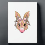 Cute Bunny Rabbit Face Leopard Glasses Girl Happy  Plaque<br><div class="desc">Cute Bunny Rabbit Face Leopard Glasses Girl Happy Easter Day T-Shirt</div>
