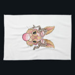Cute Bunny Rabbit Face Leopard Glasses Girl Happy  Tea Towel<br><div class="desc">Cute Bunny Rabbit Face Leopard Glasses Girl Happy Easter Day T-Shirt</div>
