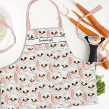 Cute Bunny Rabbit Face Pattern Monogrammed