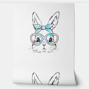 Cute Bunny Rabbit Face Tie Dye Glasses Girl Happy  Wallpaper