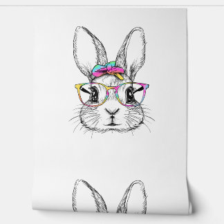 Cute Bunny Rabbit Face Tie Dye Glasses Girl Happy  Wallpaper