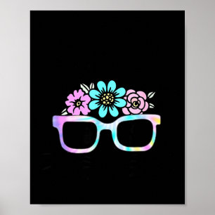 Cute bunny rabbit face tie dye glasses girl happyC Poster