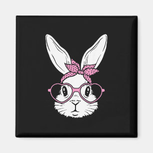 Cute Bunny Rabbit Face With Ndana Heart Gles Easte Magnet