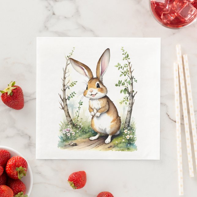 Cute Bunny Rabbit in the Woods  Napkin (Insitu)