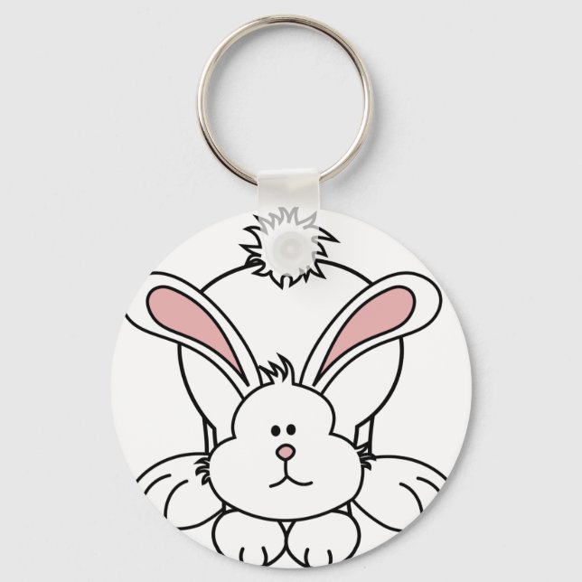 Cute Bunny Rabbit Key Ring (Front)