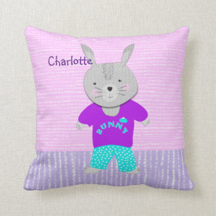 Cute Bunny Rabbit Kids Personalised Cushion