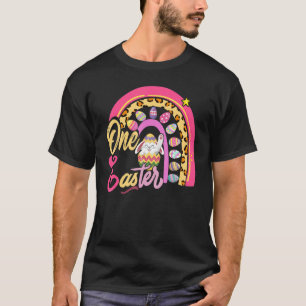 Cute Bunny Rabbit Leopard Rainbow Girl Happy Easte T-Shirt
