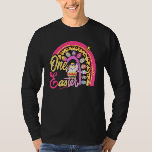 Cute Bunny Rabbit Leopard Rainbow Girl Happy Easte T-Shirt