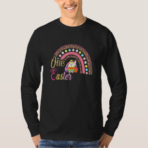 Cute Bunny Rabbit Leopard Rainbow Girl Happy Easte T-Shirt