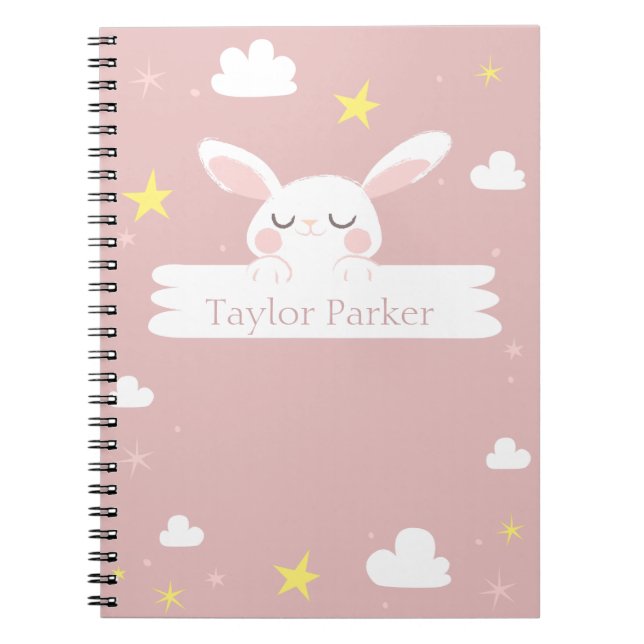 Cute Bunny Rabbit Notebook (Front)