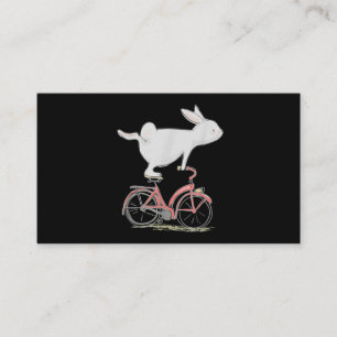Cute Bunny Rabbit On Bike Cycling Bicycle Business Card