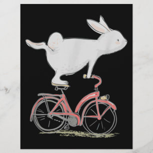 Cute Bunny Rabbit On Bike Cycling Bicycle Custom Letterhead