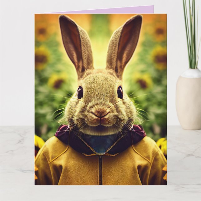 CUTE BUNNY RABBIT Oversized BIRTHDAY CARD (Front)
