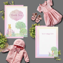 Cute Bunny Rabbit Pink Baby Shower