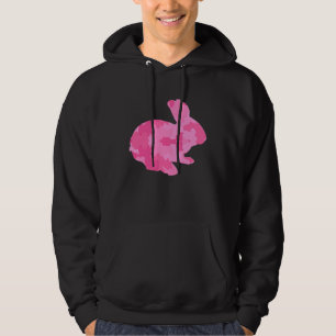 Cute Bunny Rabbit Pink Camouflage Hoodie