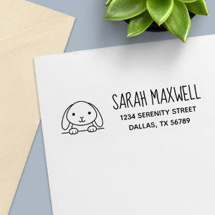 Cute Bunny Rabbit Return Address Self-inking Stamp