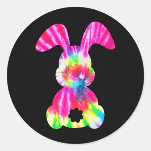 Cute Bunny - Rabbit Tie Dye Bow - Tie Easter Day G Classic Round Sticker