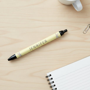 Cute Bunny Rabbit with Custom Name Black Ink Pen