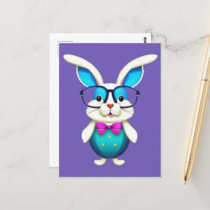 Cute Bunny rabbit with glasses Postcard