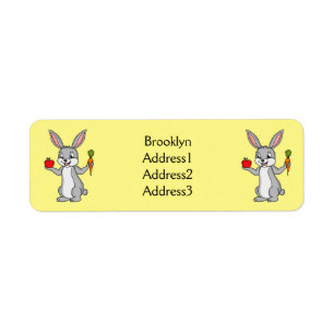 Cute bunny rabbit with vegetables cartoon