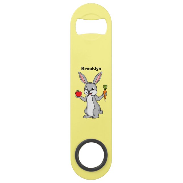Cute bunny rabbit with vegetables cartoon  (Front)