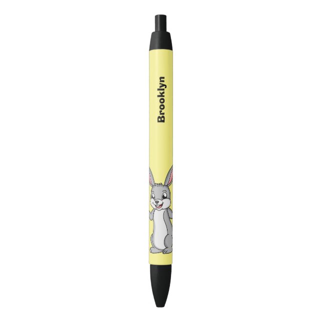 Cute bunny rabbit with vegetables cartoon  black ink pen (Front Vertical)