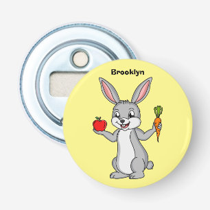 Cute bunny rabbit with vegetables cartoon  bottle opener