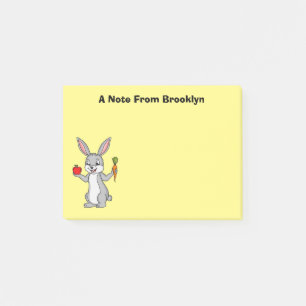 Cute bunny rabbit with vegetables cartoon post-it notes