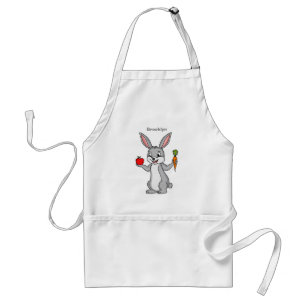 Cute bunny rabbit with vegetables cartoon  standard apron