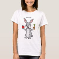 Cute bunny rabbit with vegetables cartoon