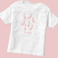 Cute Bunny Rabbits Pink Personalised