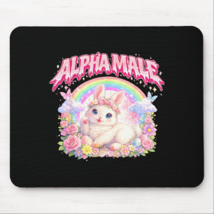 Cute Bunny Rainbow Floral Funny for Men Women Kid Mouse Pad