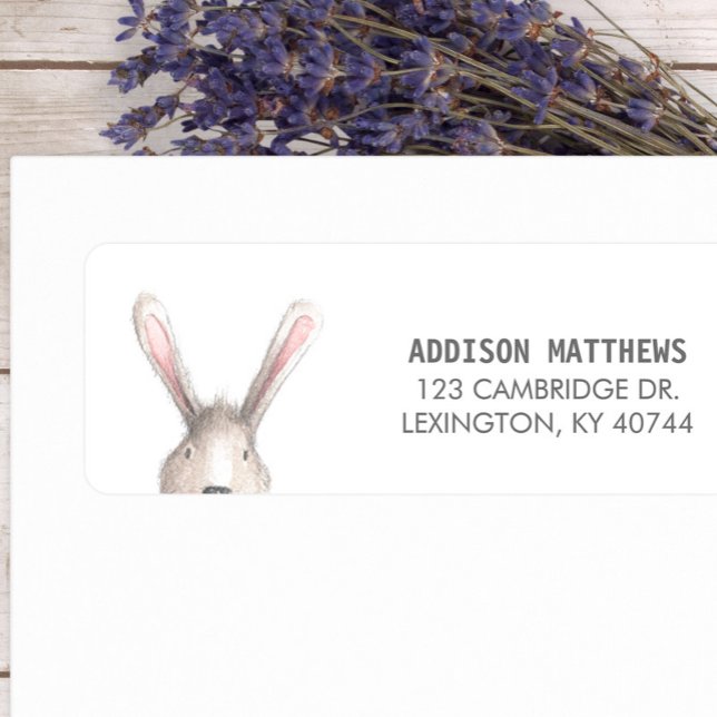 Cute Bunny Return Address Label (Creator Uploaded)