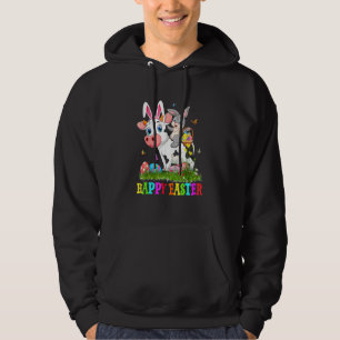 Cute Bunny Riding Cow Easter Egg Cute Rabbit Easte Hoodie